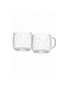 Bunzlau Castle Theeglazen 400ml Borosilicate Wild Flowers set van 2