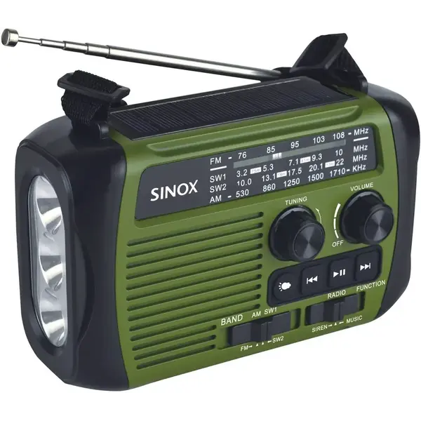 Noodradio - Powerbank - Zaklamp - FM/AM/SW Sinox SXL5500