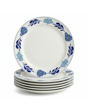 Royal Boch Bord plat 21cm set van 6 Boerenblauw