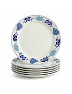 Royal Boch Bord plat 25,5cm Boerenblauw set van 6