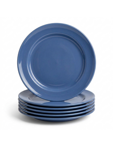 Royal Boch Bord plat 21cm lichtblauw Boerenblauw set van 6