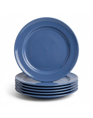 Royal Boch Bord plat 21cm lichtblauw Boerenblauw set van 6