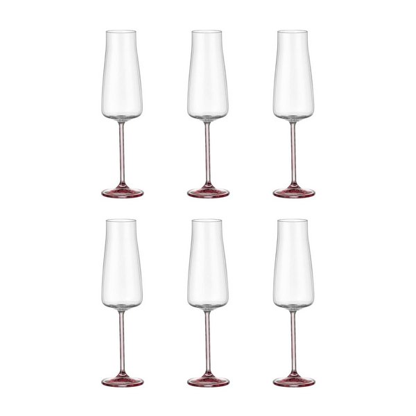 Bohemia Cristal Champagneglas 210ml kristalglas Selection Alex rosé set van 6