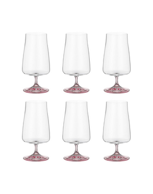 Bohemia Cristal Bierglas 380ml kristalglas Selection Alex rosé set van 6