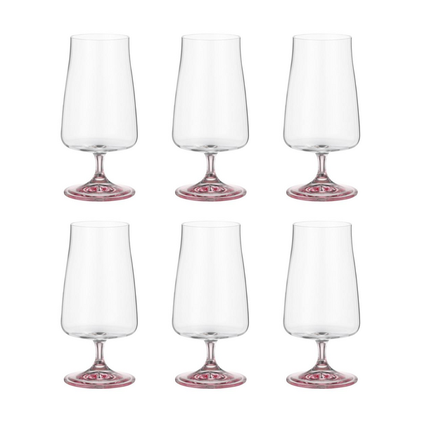 Bohemia Cristal Bierglas 380ml kristalglas Selection Alex rosé set van 6