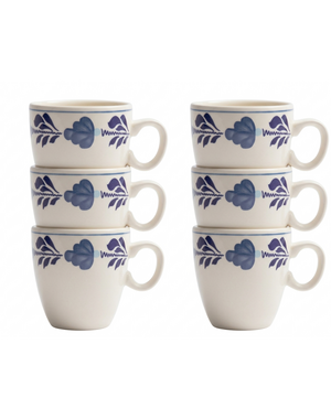 Royal Boch Mok Pompei 0,23L Boerenblauw set van 6