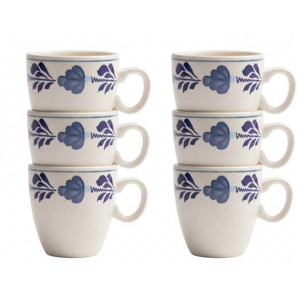 Royal Boch Mok Pompei 0,23L Boerenblauw set van 6