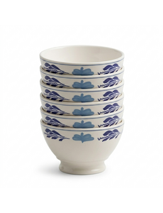 Royal Boch Kom 16 cm op voet Boerenblauw set van 6