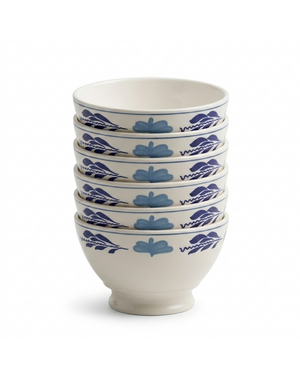 Royal Boch Kom 16 cm op voet Boerenblauw set van 6