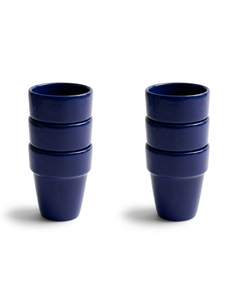 Royal Boch Melkbeker 25cl Donkerblauw Boerenblauw set van 6