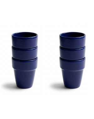 Royal Boch Melkbeker 25cl Donkerblauw Boerenblauw set van 6