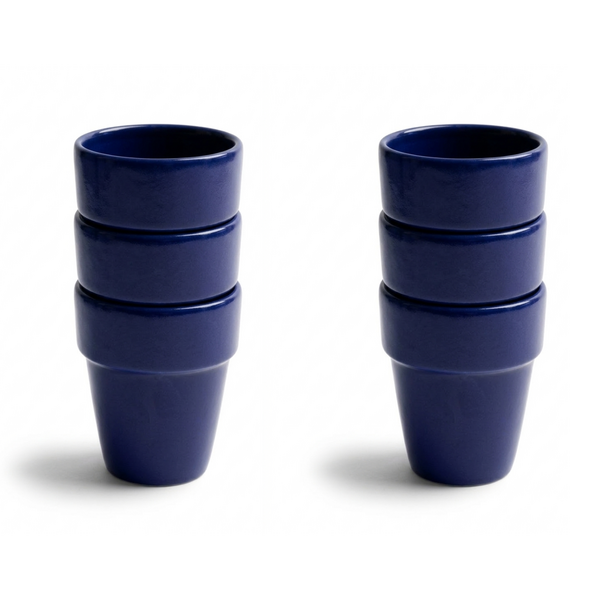 Royal Boch Melkbeker 25cl Donkerblauw Boerenblauw set van 6