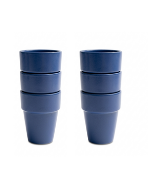 Royal Boch Melkbeker 25cl Lichtblauw Boerenblauw set van 6