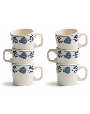 Royal Boch Mok Roeland 0,2L Boerenblauw set van 6