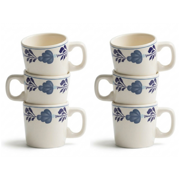 Royal Boch Mok Roeland 0,2L Boerenblauw set van 6