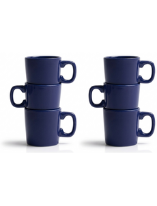 Royal Boch Mok Roeland 0,2L Donkerblauw Boerenblauw set van 6