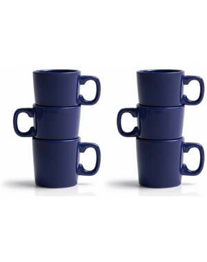 Royal Boch Mok Roeland 0,2L Donkerblauw Boerenblauw set van 6