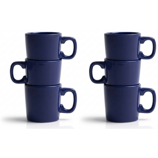 Royal Boch Mok Roeland 0,2L Donkerblauw Boerenblauw set van 6