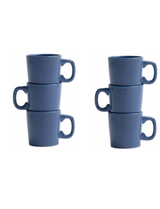 Royal Boch Mok Roeland 0,2L Lichtblauw Boerenblauw set van 6