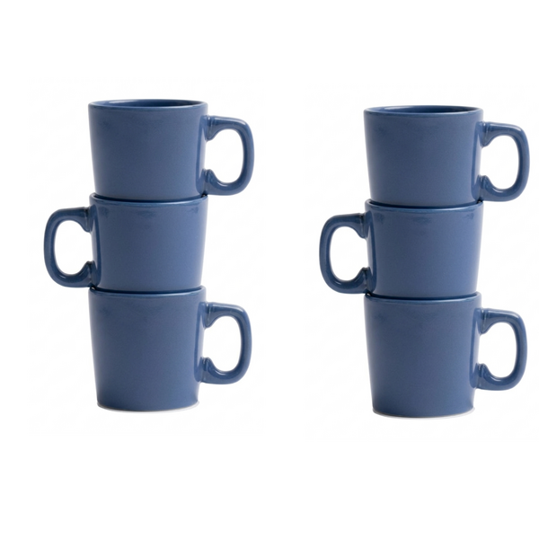 Royal Boch Mok Roeland 0,2L Lichtblauw Boerenblauw set van 6