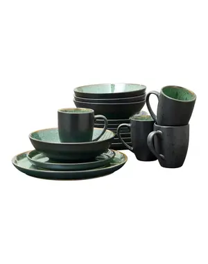 Bitz Serviesset 16-delig Bitz Gastro zwart/groen