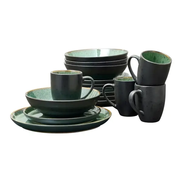 Bitz Serviesset 16-delig Bitz Gastro zwart/groen