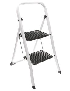 Excellent Houseware Keukentrap zwart wit 2 tredes