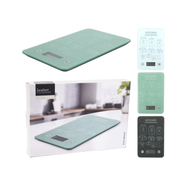 Excellent Houseware Keukenweegschaal glas 3 assorti