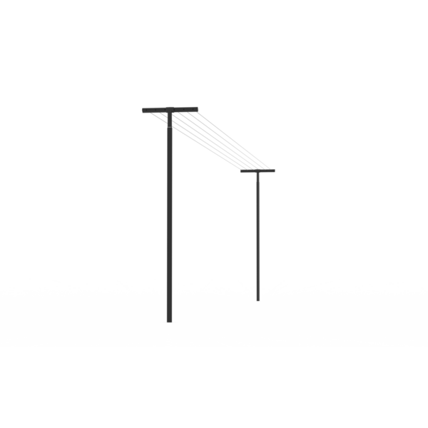 Brabantia HangOut Waslijn 50 meter met palen Black