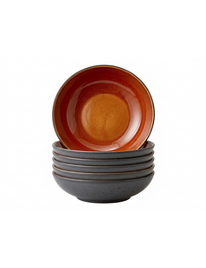 Bitz Bord diep Ø 20cm Bitz Gastro zwart/amber set van 6