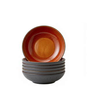 Bitz Bord diep Ø 20cm Bitz Gastro zwart/amber set van 6