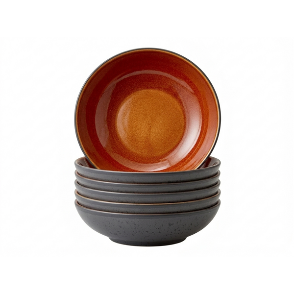 Bitz Bord diep Ø 20cm Bitz Gastro zwart/amber set van 6