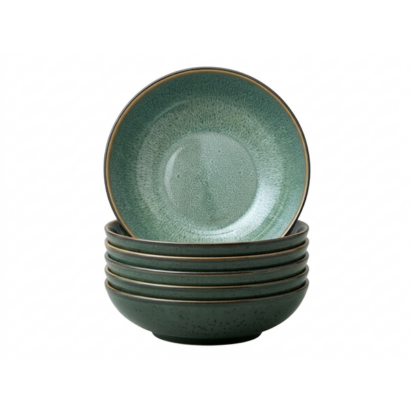 Bitz Bord diep Ø 20cm Bitz Gastro zwart/groen set van 6