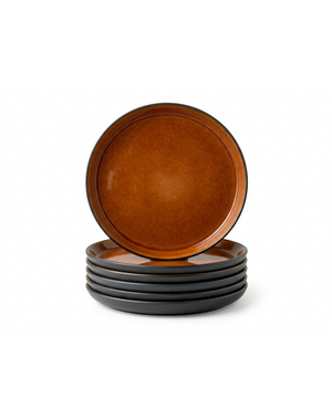 Bitz Bord plat Ø 27cm Bitz Gastro zwart/amber set van 6