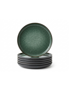 Bitz Bord plat Ø 27cm Bitz Gastro zwart/groen set van 6