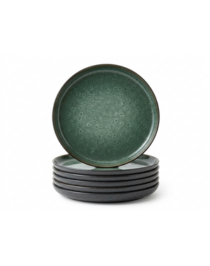 Bitz Bord plat Ø 27cm Bitz Gastro zwart/groen set van 6