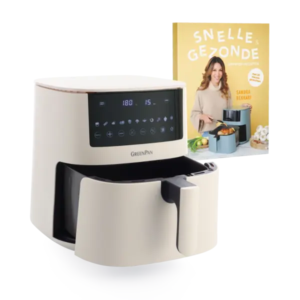 Greenpan Airfryer XXL 1 Basket 7,2L Cream Bistro Greenpan + Gratis kookboek