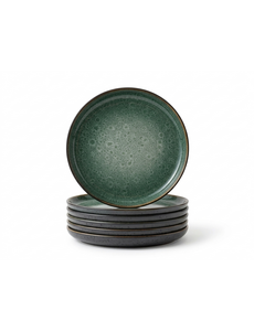 Bitz Gebaksbord Ø 17cm Bitz Gastro zwart/groen set van 6