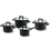 BK Cookware Kookset 4-delig RVS BK Flow Cool Black met afgietsysteem