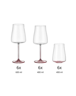 Bohemia Cristal Glazenset 18-delig kristalglas Selection Alex rosé