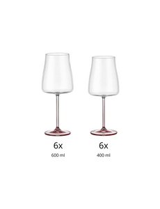 Bohemia Cristal Wijnglazenset 12-delig kristalglas Selection Alex rosé