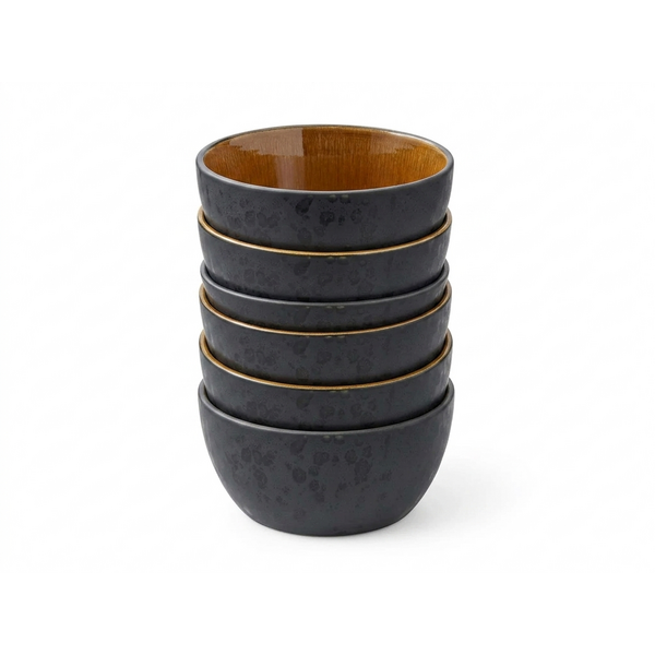 Bitz Kom Ø 10cm Bitz Gastro zwart/amber set van 6