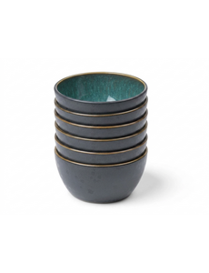 Bitz Kom Ø 10cm Bitz Gastro zwart/groen set van 6