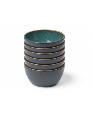 Bitz Kom Ø 10cm Bitz Gastro zwart/groen set van 6