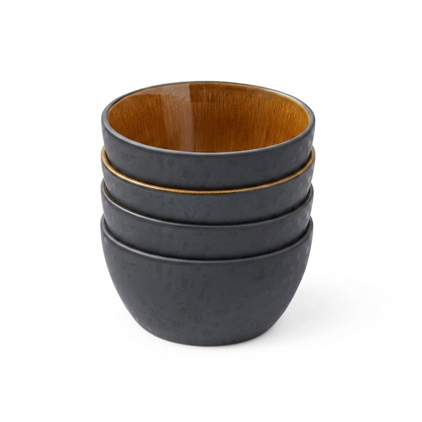Bitz Kom Ø 12cm Bitz Gastro zwart/amber set van 4