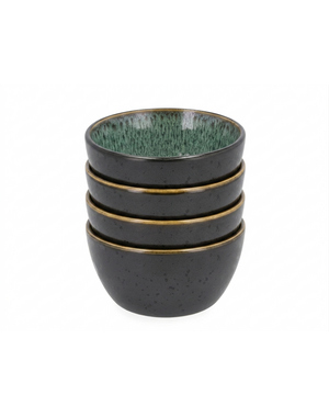 Bitz Kom Ø 12cm Bitz Gastro zwart/groen set van 4