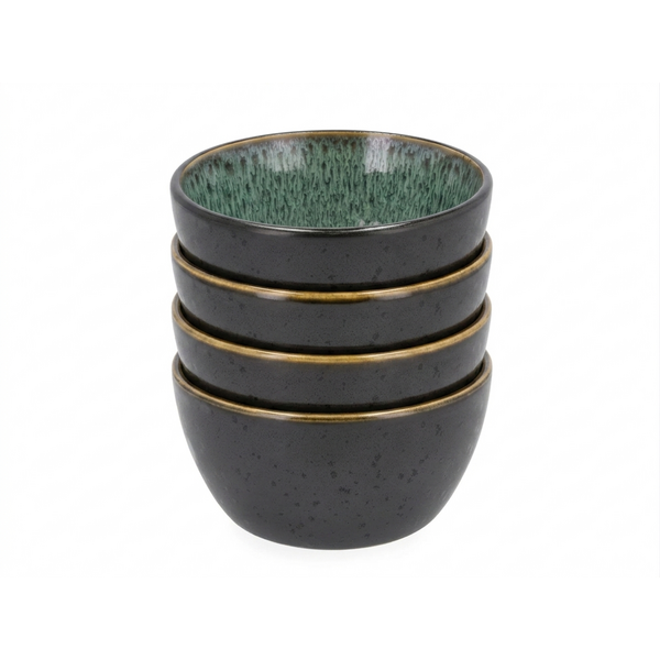 Bitz Kom Ø 12cm Bitz Gastro zwart/groen set van 4
