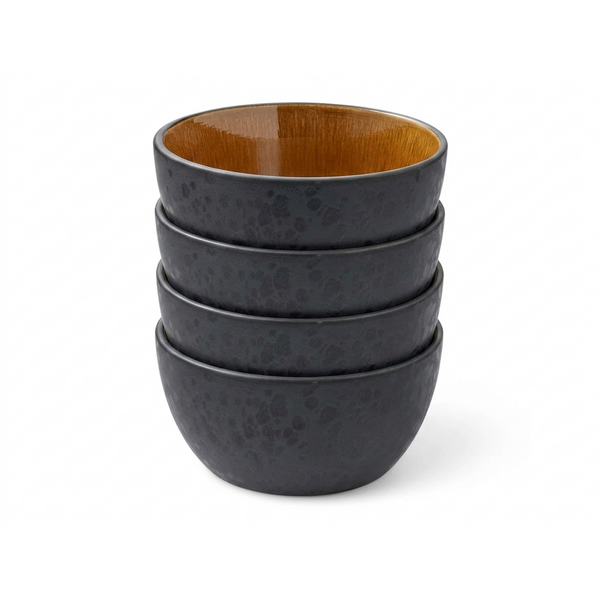 Bitz Kom Ø 14cm Bitz Gastro zwart/amber set van 4