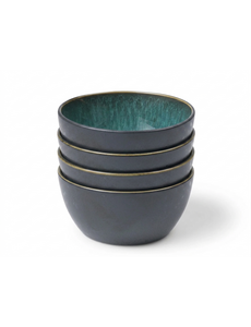 Bitz Kom Ø 14cm Bitz Gastro zwart/groen set van 4