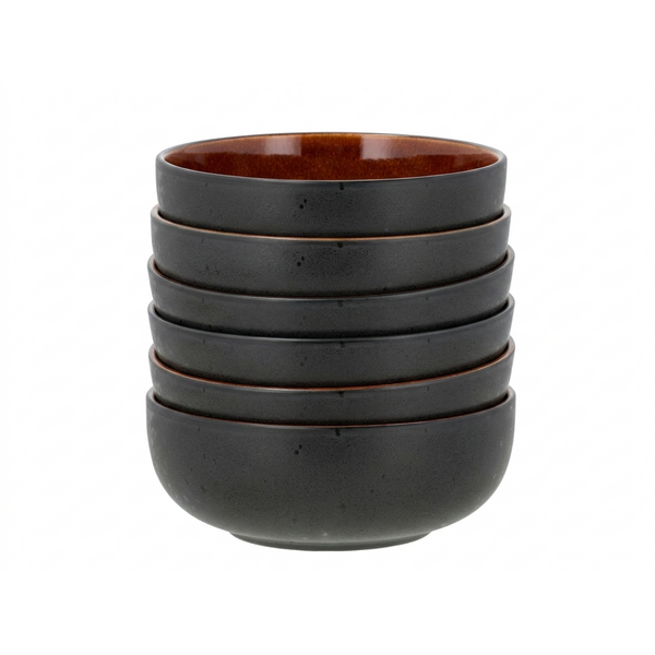 Bitz Kom Ø 18cm Bitz Gastro zwart/amber set van 6